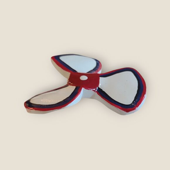 Vintage Enamel Red White & Blue Boat Propeller Brooch Pin Estate - Picture 2 of 6